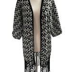 Altar'd State Cover Up Cardigan Fringe Size M/L Black White 18-676 Photo 0