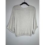 American Eagle Cream Oversized Sweater Size Large Light Weight Textured Roll Sleeve Photo 5