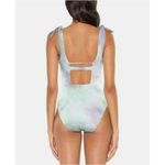 Soluna Tie Dye Ribbed Plunging One Piece Swimsuit Small Multicolor Pastel New Pink Photo 1