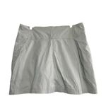 Royal Robbins  Mini Skort Skirt Flat Front Back Slit Zip Pocket Lined Khaki 12 Photo 1