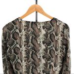 Cupcakes and Cashmere  Jasper Wrap Blouse in Brown Snake Print NWT Photo 5