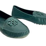 Tory Burch Lowell 2 Driver Green Tumbled Leather Slip On Loafer Photo 0