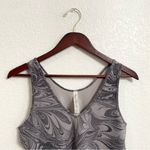 Athleta Womens Transcend Tank Gray Marbled Semi Crop Double V Neck Size Large Photo 2