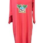 Sunberry Coral Long Sleeve Midi Beach Dress Cotton Spandex Blend (L) EUC Pink Size L Photo 0