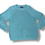 Weekend MaxMara Women's Crewneck Knit Sweater Aqua Blue Raglan Cotton Photo 0
