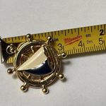 Avon Nautical Clip On Earrings Enamel Sailboat Ship Wheel Gold Tone Photo 4