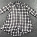 Altar'd State Altar’d State Plaid Shirt Women Small 3/4 Sleeve Button Up Tie Back Tunic Photo 0