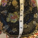 Floral Embroidered Drawstring Bag Black Photo 8