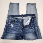Judy Blue Jeans Boyfriend Fit Distressed Painted Stretch Light Wash Denim 20W Photo 3