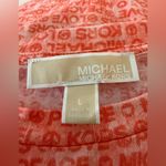 Michael Kors  Love Peace MK T-Shirt Button Shoulder Detail Grapefruit NWT Large Photo 1