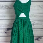 Topshop Green Eyelet Embroidered Cutout Fit & Flare Dress Photo 8