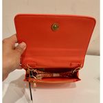 Bebe NWT Faux Leather Gio Flap Crossbody Handbag Salmon Size Small Photo 6