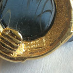 Toplin Weinberg Gold Tone & Blue Poured Glass Clip Earrings Photo 2