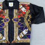 South Harbour NWT Vintage 90s  Greek Black Zip Up Bomber Windbreaker Jacket Photo 6