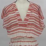 Athleta Beach Cover Up Tassel Trim Stripe Coral & White Size Xsmall Photo 3
