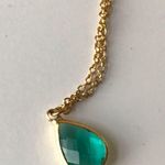 Gold Toned Necklace Set, Star Dangle And Emerald Pendant Necklaces Photo 8