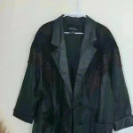 Vintage Venezia women’s size 1X leather long sleeve jacket Black Photo 6