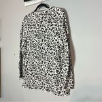 Loft Mockneck Sweater Cheetah Black Cream Leopard Cotton Size XL Cotton Photo 1