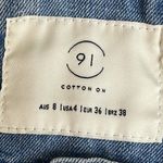 Cotton On 91 raw hem denim overall side pockets mini dress Photo 4