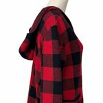 Denim & Co. Women’s Large Petite Red Black Buffalo Plaid Hooded Cardigan Sweater Size undefined Photo 8