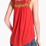 Free People  Embroidered Red Top size S Photo 1