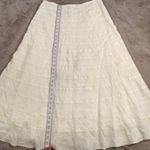 Soft Surroundings NWOT Women's Linen Blend Tiered A Line Maxi Skirt Cream L Photo 8