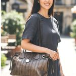 CELINE Authenticated Bronze Metallic Brown Leather Tote Shoulder Bag Carriage Photo 1