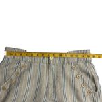 Sundance Wilde Linen Bermuda Shorts Sz 4 Tan Blue Stripe Button Detail High Rise Photo 7