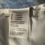 American Eagle  SZ 8 Highest Rise Mom Jeans Distressed Rips Chewed Hem Light Wash Photo 10