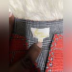 Layerz Clothing black & white houndstooth burnt orange embroidery peasant top Size 3X Photo 2