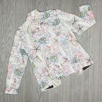 Chico's Chico’s cotton embroidered floral white jacket / blazer / sweater shirt 8 cotton Photo 3