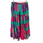 BFA Cassics Size M Patchwork Retro Maxi Skirt With Elastic Waistband Green Size M Photo 1