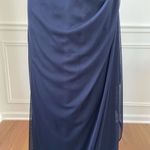 DJ Jaz Navy Dark Blue Lace Cap Sleeve Formal Gown Dress 14 Blue Photo 5