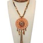 Rhinestone Chain Dangle Bohemian Necklace 26" Lobster Closure Photo 0