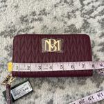 Badgley Mischka  plum Quilted Vegan Leather long Wallet/ Phone Pocket Wristlet Photo 11
