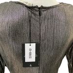 4th & Reckless Drape Front Mini Dress Metallic Silver Size M NWT Size M Photo 8