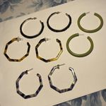 Lot Of 4 Hoop Costume Earrings Pierced Mix Photo 0