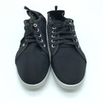 Womens Sneakers Low Top Crochet Sheer Lace Up Black Size 7 Photo 1