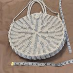 Mudpie white and silver wicker handbag shoulder strap and handles used 1x EUC Photo 5