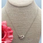 Guess Adorable  Rose Gold Tone Double Heart Pendant Necklace Dainty 16" Long Photo 0
