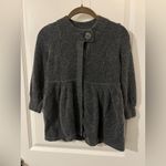 BCBGMAXAZRIA Wool Angora ButtonFront Peplum Cardigan Quiet Luxury Classic Chic M Photo 2