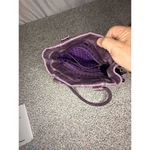 Brighton Vintage Women's Purple Leather Shoulder Bag w/ Pleats & Side Pockets Photo 9