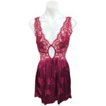 For Love & Lemons Red Floral Lace Silk Satin Sleeveless Mini Slip Dress Sz L Size L Photo 5