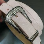 Rebecca Minkoff Blush Genuine Leather Suede Skinny Belt Size L Photo 3