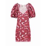 ZARA Floral Balloon Sleeve Dress Smocked Puff Princess Pink Sweetheart Bust Mini Photo 8