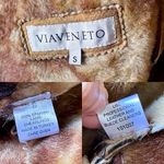 Via Veneto Boho Shearling Coat Spanish Lamb Vintage Fur Trim Tan Small GUC Photo 4