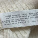 ZARA  Womens White Cream Ribbed Tie Long Sleeve Crew Cropped Sweater Top Size S Photo 6