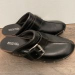 Michael Kors  Black Leather Studded Buckle Clog Mules Women's Size 8M Photo 3