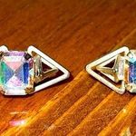 Katy Perry Silver Double Prism with Center Gem Stud Earrings Prism Colle… Photo 0