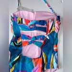 Sunshine 79 Women’s Abstract colorful strapless one piece Blue Size 10 Photo 5
